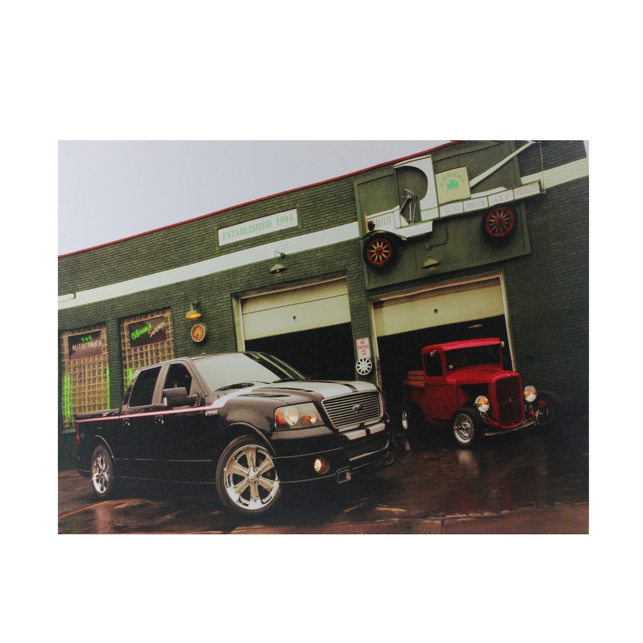 LED Ford Trucks at O'Briens Auto Service Canvas Wall Art